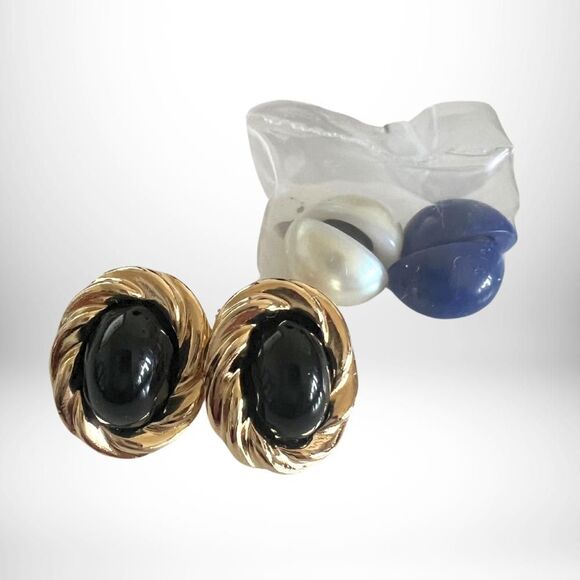 Rare 1984 Kenneth Jay Lane Signed Color Attraction Earrings 9ct. Gold- NIB - Picture 5 of 5